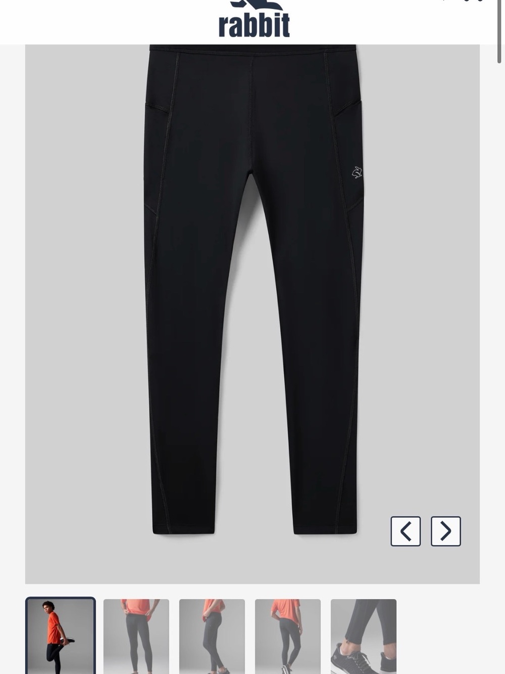 Rabbit Running Men's Black Running Pocket Tightz